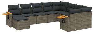 VidaXL Polyrattan Kerti Ülőgarnitúra - 10 részes - Szürke