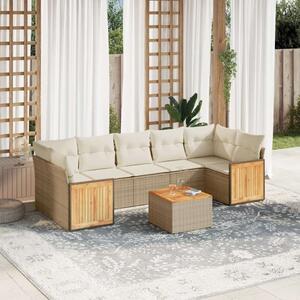 VidaXL Polyrattan Kerti Ülőgarnitúra - Bézs - 8 részes