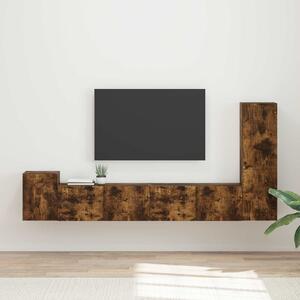 VidaXL TV szekrény garnitúra 3 pcs Füstölt tölgy Faanyag