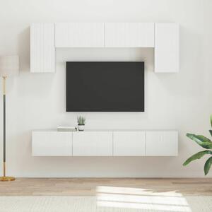 VidaXL TV szekrény garnitúra 4 pcs Magas Fényű Fehér Faanyag