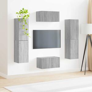 VidaXL TV szekrény garnitúra 6 pcs Szürke Sonoma Faanyag