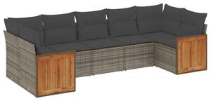 VidaXL Polyrattan Kerti Ülőgarnitúra - 7 részes - Szürke