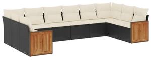 VidaXL Polyrattan Kerti Ülőgarnitúra - 10 részes - Fekete