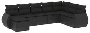 VidaXL Polyrattan Kerti Ülőgarnitúra - 8 részes - Fekete