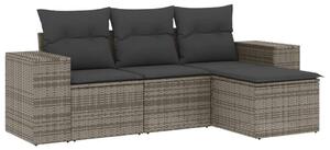 VidaXL Polyrattan Kerti Ülőgarnitúra - 4 részes - Szürke