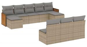 VidaXL Polyrattan Kerti Ülőgarnitúra - Bézs - 10 részes