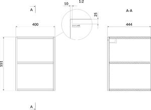 Cersanit Larga szekrény 40x44.4x55.1 cm oldalt függő fehér S932-090