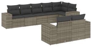 VidaXL Polyrattan Kerti Ülőgarnitúra - Szürke - 8 részes