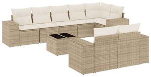 VidaXL Polyrattan Kerti Ülőgarnitúra - 9 részes - Bézs