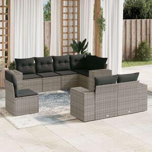 VidaXL Polyrattan Kerti Ülőgarnitúra - 8 részes - Szürke