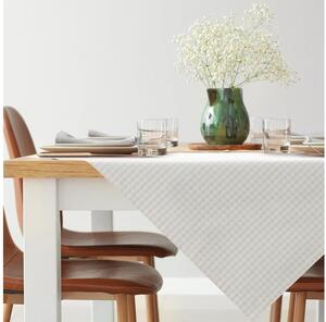 Karácsonyi asztalterítő kockás jacquard anyagból ezüst szállal Pezsgő 85x85 cm