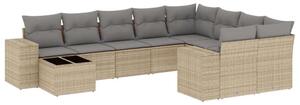 VidaXL Polyrattan Kerti Ülőgarnitúra - 10 részes - Bézs