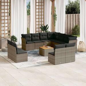 VidaXL Polyrattan Kerti Ülőgarnitúra - 12 részes - Szürke