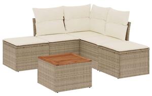 VidaXL Polyrattan Kerti Ülőgarnitúra - 6 részes - Bézs