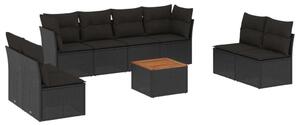 VidaXL Polyrattan Kerti Ülőgarnitúra - 9 részes - Fekete
