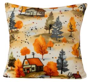 Mikroplüss párnahuzat AUTUMN VILLAGE 45x45 cm, színes