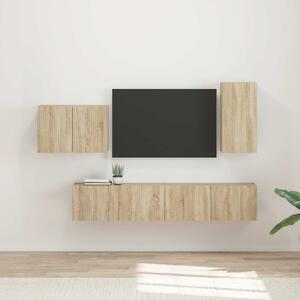 VidaXL TV falit kabinet szett 4 pcs Sonoma tölgy Faanyag
