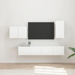 VidaXL TV falit kabinet szett 4 pcs Magas Fényű Fehér Faanyag