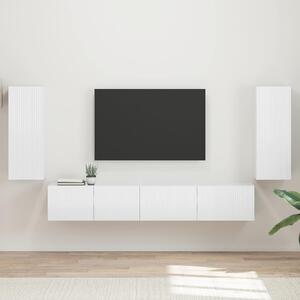 VidaXL TV szekrény garnitúra 4 pcs Magas Fényű Fehér Faanyag