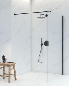 Oltens Bo zuhanyfal 80 cm fekete matt üveg/átlátszó üveg 22000300