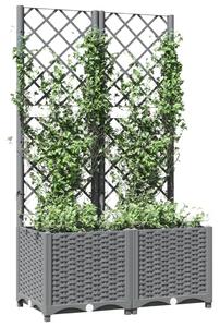 VidaXL világosszürke PP rácsos kerti ültetőláda 80 x 40 x 136 cm