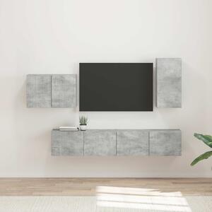 VidaXL TV falit kabinet szett 4 pcs Beton Szürke Faanyag