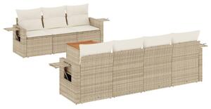 VidaXL Polyrattan Kerti Ülőgarnitúra - 8 részes - Bézs