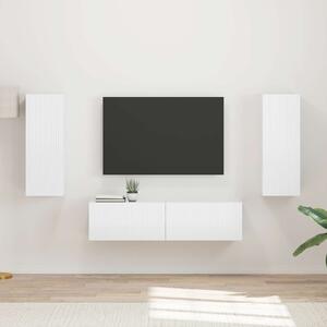 VidaXL TV szekrény garnitúra 2 pcs Magas Fényű Fehér Faanyag