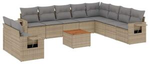 VidaXL Polyrattan Kerti Ülőgarnitúra - 11 részes