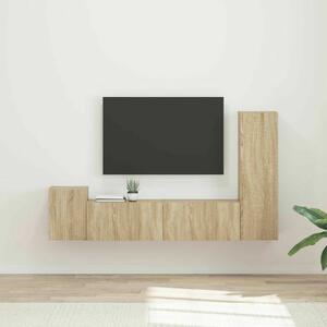 VidaXL TV szekrény garnitúra 4 pcs Sonoma tölgy Faanyag