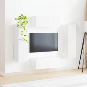 VidaXL TV szekrény garnitúra Falra szerelhető 4 pcs Fehér Faanyag