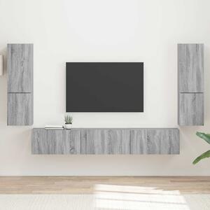 VidaXL TV szekrény garnitúra 4 pcs Szürke Sonoma Faanyag
