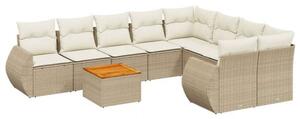 VidaXL Polyrattan Kerti Ülőgarnitúra - 9 részes - Bézs