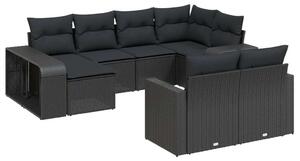 VidaXL Polyrattan Kerti Ülőgarnitúra - 10 részes - Fekete