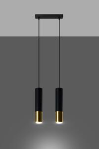 Sollux Lighting Loopez függőlámpa 2x40 W fekete-arany SL.0953