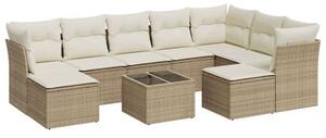 VidaXL Polyrattan Kerti Ülőgarnitúra - 10 részes - Bézs