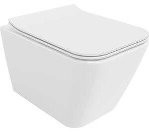Mexen Cube fali WC Rimless lassan csukódó, slim duroplast, fényes fehér - 30924000