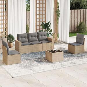 VidaXL Polyrattan Kerti Ülőgarnitúra - 6 részes - Bézs