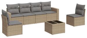 VidaXL Polyrattan Kerti Ülőgarnitúra - 7 részes - Bézs