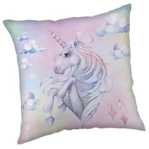 Jerry Fabrics Mintás gyerek párna - Egyszarvú Rainbow | 40 x 40 cm
