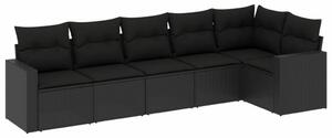 VidaXL Polyrattan Kerti Ülőgarnitúra - 6 részes - Fekete