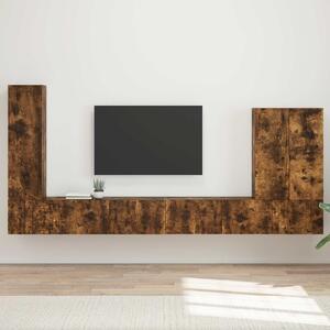 VidaXL TV falit kabinet szett Falra szerelhető 6 pcs Füstölt tölgy