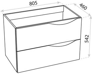 LaVita Kolorado szekrény 80.5x46x54.2 cm Függesztett, mosdó alatti fekete 5900378324737