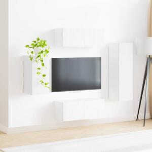 VidaXL TV szekrény garnitúra Falra szerelhető 4 pcs Fehér Faanyag