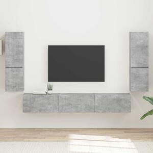 VidaXL TV szekrény garnitúra 4 pcs Beton Szürke Faanyag