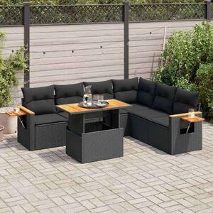 VidaXL Polyrattan Kerti Ülőgarnitúra - 6 részes - Fekete