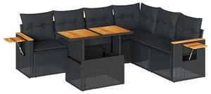 VidaXL Polyrattan Kerti Ülőgarnitúra - 6 részes - Fekete