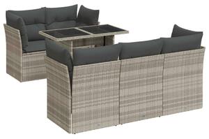VidaXL Polyrattan Kerti Ülőgarnitúra - 6 részes, Világosszürke