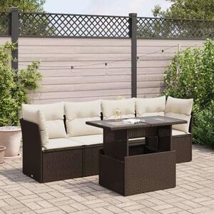 VidaXL 5 részes barna polyrattan kerti ülőgarnitúra