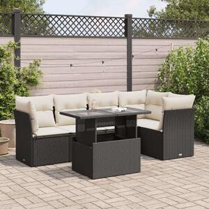 VidaXL Polyrattan Kerti Ülőgarnitúra - 6 részes - Fekete